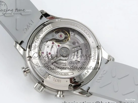 MIROTIME 0403 Portuguese Chrono IW3716 Z+F 1:1 Best Edition White Dial on Gray Rubber Strap A WrinkleFree 7014